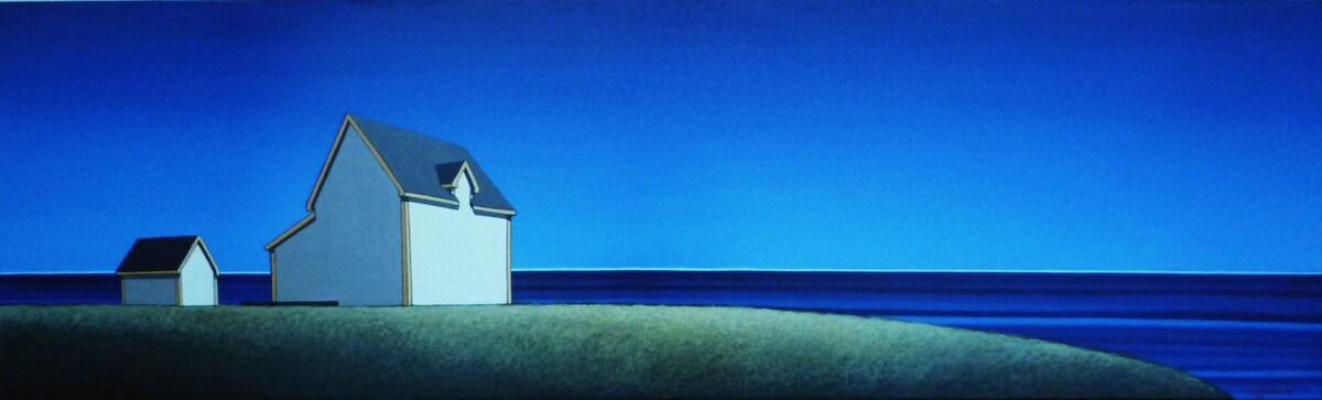 White house with yellow trim on the Islands