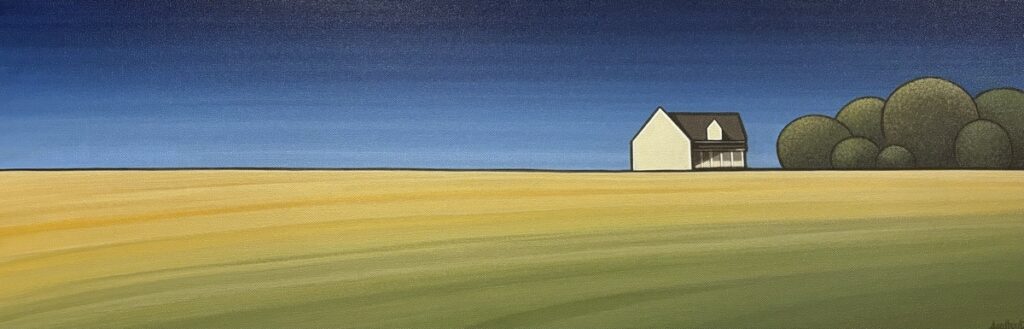 Cream house on yellow field in PEI